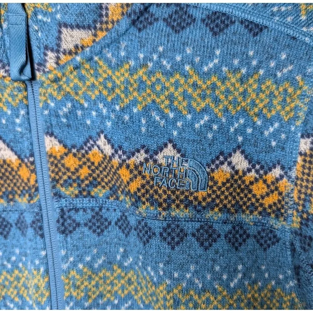 The North Face Printed Gordon Lyons Fleece Jacket Geometric Mountain Men’s Small